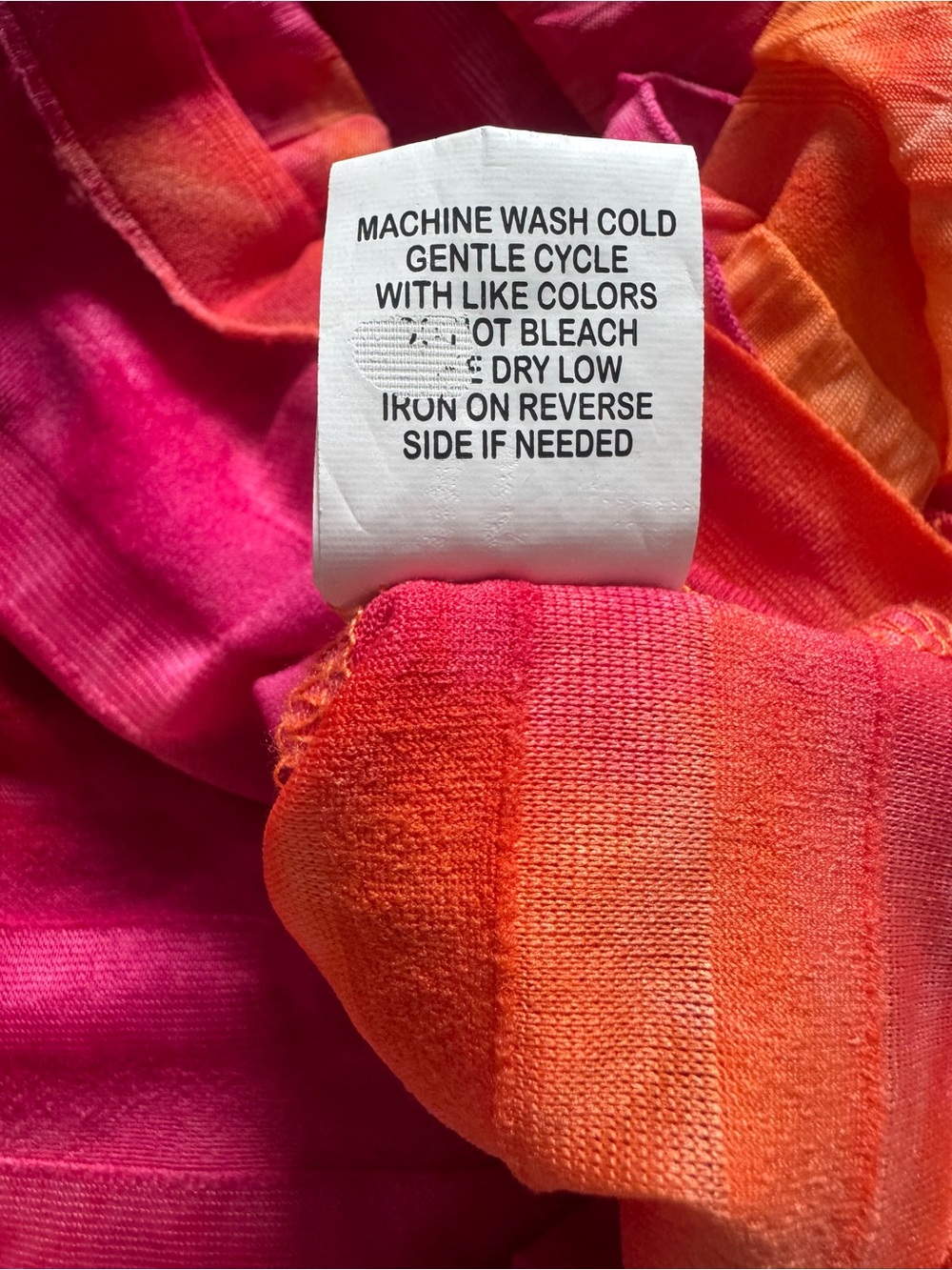 Ruffle Layered Blouse Pink Orange Ombre Boho Short Sleeve Top Womens Large - Picture 10 of 10
